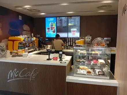 The McCafé counter inside McDonald's on Calea București, Craiova