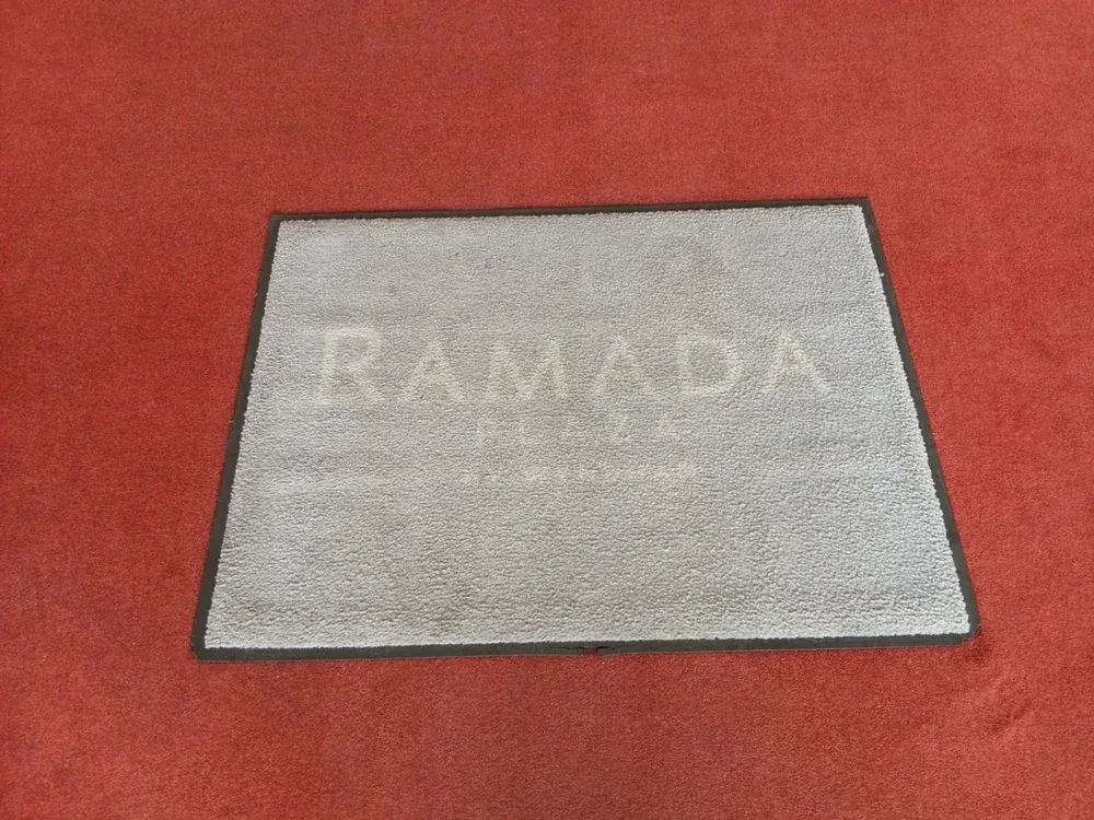 The mat at the door